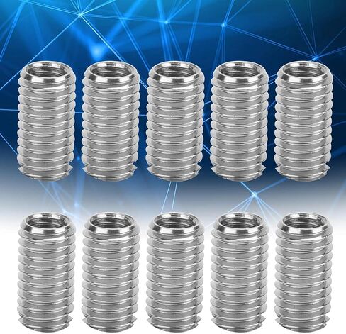 10Pcs Inner M6*1.0 Outer M8*1.25 Length 15mm Sloted Thread Inserts in Saudi Arabia