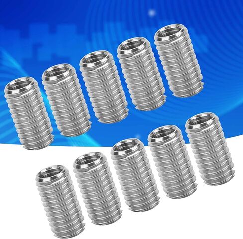10Pcs Inner M6*1.0 Outer M8*1.25 Length 15mm Sloted Thread Inserts in Saudi Arabia