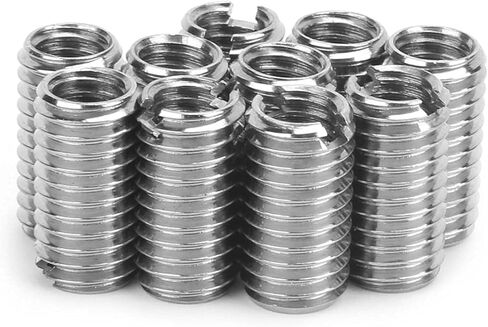 10Pcs Inner M6*1.0 Outer M8*1.25 Length 15mm Sloted Thread Inserts in Saudi Arabia