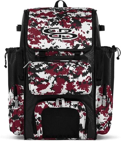 Boombah Superpack Bat Pack - إصدار حقيبة ظهر (No Wheels) - يحمل 4 مضارب - سلسلة Camo - خيارات ألوان متعددة in Saudi Arabia