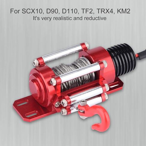RC Winch ، 1/10 Metal RC Crawler Winch Mini Electric Metal Winch ملحق لـ SCX10 D90 D110 TF2 KM2 RC WINCH RCWINCH in Saudi Arabia