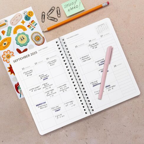 Aesthetic 2025-2026 Student Planner To Stay Organized - A Beautiful 8.5" x 5.5" Planner for Middle and High School Students with Weekly & Monthly Spreads For The 25-26 Academic Year in Saudi Arabia