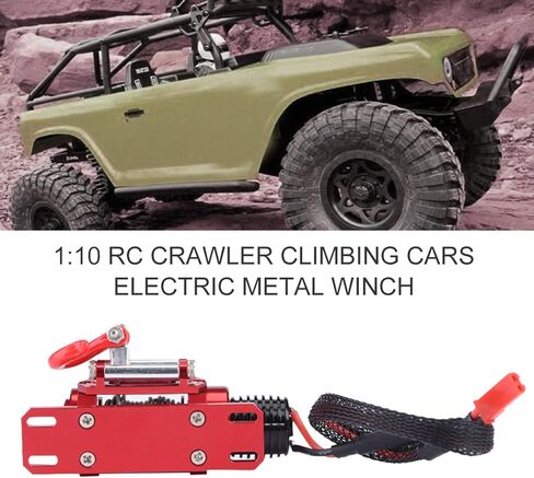 RC Winch ، 1/10 Metal RC Crawler Winch Mini Electric Metal Winch ملحق لـ SCX10 D90 D110 TF2 KM2 RC WINCH RCWINCH in Saudi Arabia