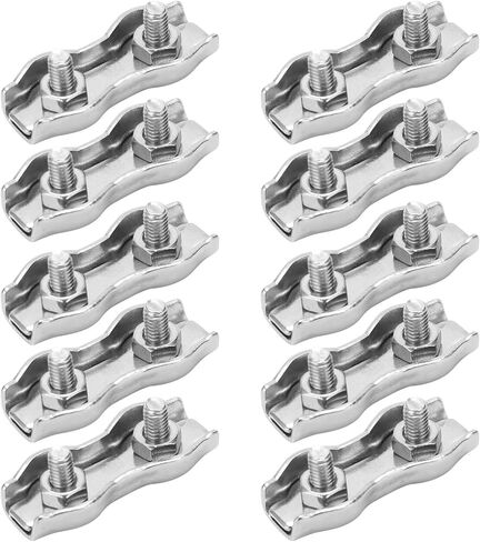 10pcs سلك الفولاذ حبل تشاك قفل 304 مقاوم مقاوم للصدأ M3 مشبك مزدوج لآلية الصناعية in Kuwait