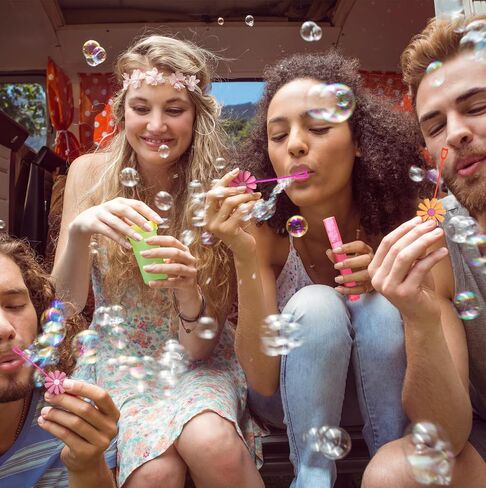 30 PCS Daisy Bubble Wands Pastel Flower Party Party Favors Groovy Hippie Bubble Makers for Birthday Wedding Supplies و Rijer و Goodie Facs و Piñata Goodi Bag Stuffs ( in Kuwait