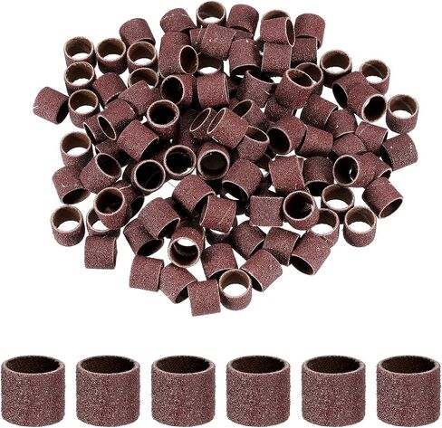 Harfington 200pcs براميل الصنفرة 1/2 بوصة الحصى 120 ورقة الصنفرة المصغرة الأكمام الرملية لأدوات الربط الرملية الأسطوانة in Saudi Arabia