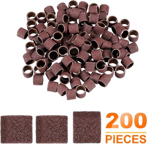 Harfington 200pcs براميل الصنفرة 1/2 بوصة الحصى 120 ورقة الصنفرة المصغرة الأكمام الرملية لأدوات الربط الرملية الأسطوانة in Saudi Arabia