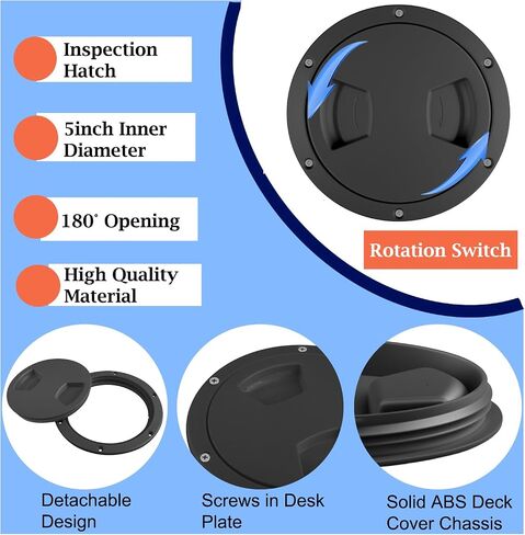 5 inch Boat Deck Hatch, Boat Deck Plate Non-Slip Inspection Hatch Cover for Marine Boat Yacht Round Access Port Lid in Saudi Arabia