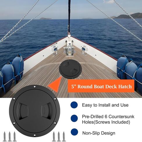 5 inch Boat Deck Hatch, Boat Deck Plate Non-Slip Inspection Hatch Cover for Marine Boat Yacht Round Access Port Lid in Saudi Arabia