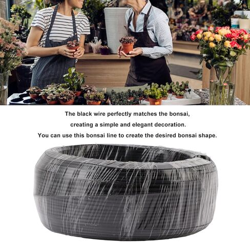 Aluminum Training Wire, 500g Black Bendable Thick Metal Wire with Resistant, Wire and, Tree Wire for Garden, Horticulture, Landscape, Planting (1.0mm) in Saudi Arabia