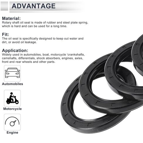 Universal Oil Seal TC Double Lip W Steel Spring Seal Ring Rotary Shaft Seal 55x75x8mm High Pressure Nitrile Rubber Black 5 Pcs in Saudi Arabia