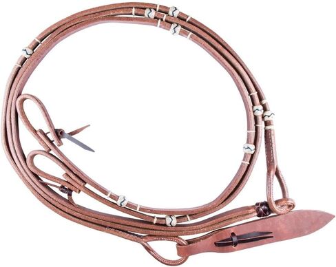 Flat Romel Reins for Horses with Rawhide Accents | Weighted Design for Correct Drape, Rawhide Braid Accents, Durable Harness Leather | 60" Length in Saudi Arabia