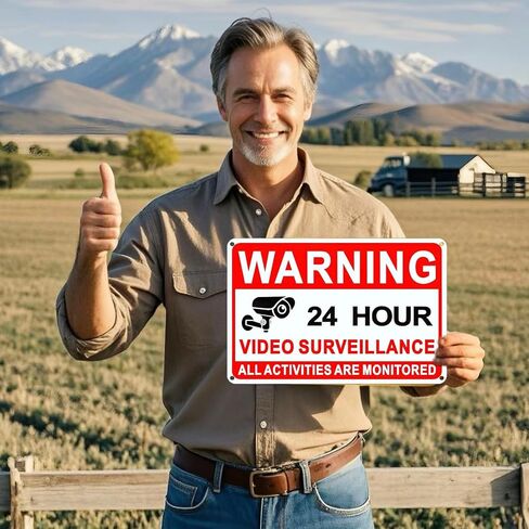 4 علامات مراقبة الفيديو حزمة ، علامات كاميرا الألومنيوم 8 × 12 بوصة ، علامة كاميرا أمان CCTV ، مصنوعة من مواد عاكسة ، متينة ، مقاومة للطقس ، سهلة التثبيت ، مناسبة للاستخدام المنزلي/الأعمال in Kuwait