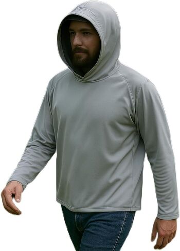 سترة بعوضة التبريد 2 في 1 مع غطاء للرجال والنساء-UPF 50+ حماية من أشعة الشمس مع شبكة الوجه القابلة للتعديل in Kuwait