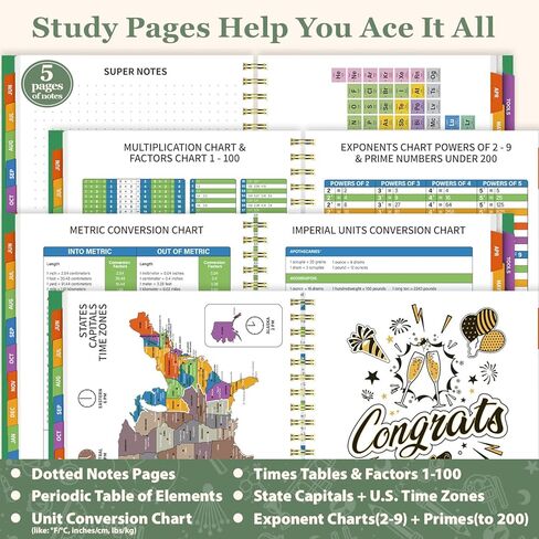 Jun 2025-Dec 2026 Academic Planner, 8.5 x 11 Monthly, Weekly, Daily Planner with Colorful Tabs, 19 Months Calendar Agenda College School Supplies for Student Teacher Organizer(Dark Blue) in Kuwait