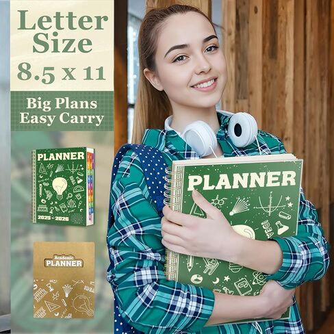 Jun 2025-Dec 2026 Academic Planner, 8.5 x 11 Monthly, Weekly, Daily Planner with Colorful Tabs, 19 Months Calendar Agenda College School Supplies for Student Teacher Organizer(Dark Blue) in Kuwait