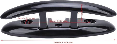 KIMISS 6in Folding Boat Cleat for Yacht & RV, 316 Stainless Steel Marine Dock Cleat, Heavy Duty Coated Black Deck Cleats, Speedboat Rope Holder in Saudi Arabia