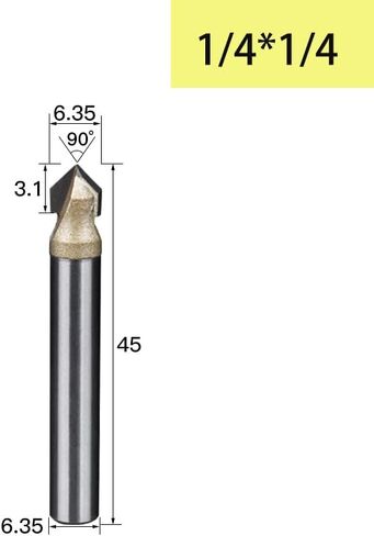 6.35mm 12.7mm Shank 90 Degrees V-type Woodworking Milling Cutter Carbide CNC Router Bit V Groove For Wood MDF Cutting Slotting Engraving(V00120) in Saudi Arabia