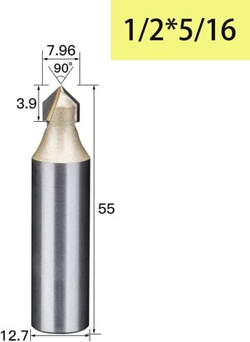 6.35mm 12.7mm Shank 90 Degrees V-type Woodworking Milling Cutter Carbide CNC Router Bit V Groove For Wood MDF Cutting Slotting Engraving(V00120) in Saudi Arabia