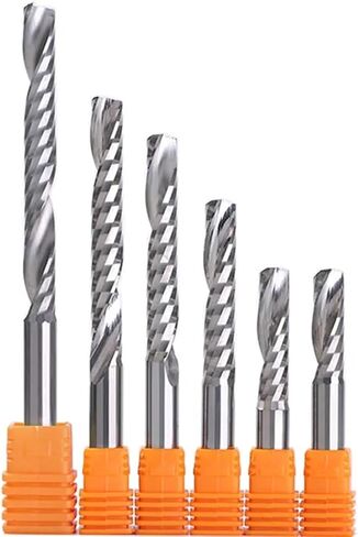 5pcs 4mm 5mm 6mm 8mm 1/8" Shank Carbide CNC Router Bits One Single Flute End Mill Tools Milling Cutter(5pcs 4x4x32) in Kuwait