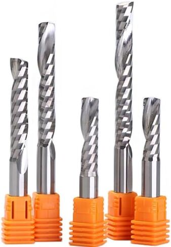 5pcs 4mm 5mm 6mm 8mm 1/8" Shank Carbide CNC Router Bits One Single Flute End Mill Tools Milling Cutter(5pcs 4x4x32) in Kuwait