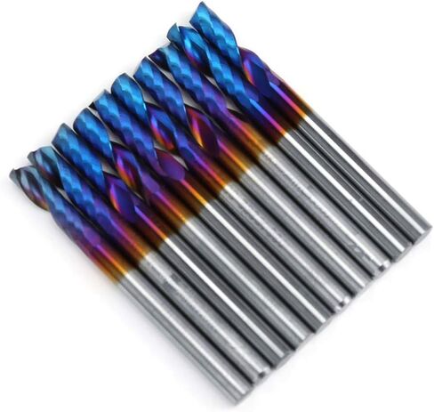 EVTSCAN Latest 10PCs Milling Cutter 3.175mm Blue Nano Coating Shank Single Blade Spiral Engraving Tools Carbide for Mold Plastic Fiber in Saudi Arabia
