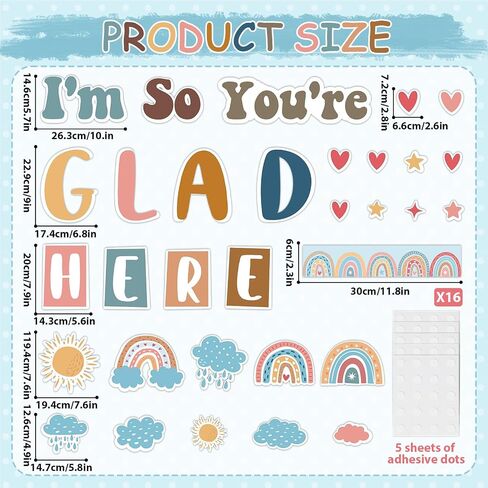 Classroom Bulletin Board Decorations Welcome Back to School Bulletin Board Set I'm So Glad You're Here Motivational Classroom Decorations Colorful Cutouts for Teacher Kindergarten Preschool Wall Decor in Saudi Arabia