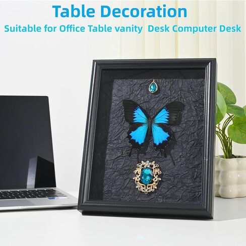 Butterfly Proodfly مؤطرة التحنيط ، 9x11 بوصة زبدة ذبابة عينة لفئة العلوم ، ديكور المنزل جدار الفن ، هدية مثالية لابنة زوجة وصديقة أنثى (أسود وأزرق فينيكس الفراشة) in Saudi Arabia