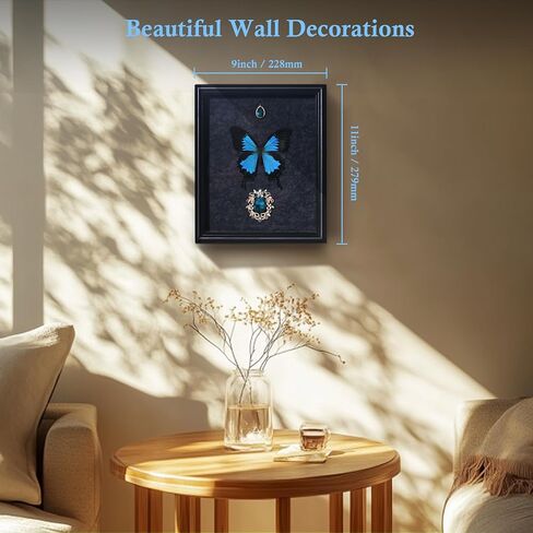 Butterfly Proodfly مؤطرة التحنيط ، 9x11 بوصة زبدة ذبابة عينة لفئة العلوم ، ديكور المنزل جدار الفن ، هدية مثالية لابنة زوجة وصديقة أنثى (أسود وأزرق فينيكس الفراشة) in Saudi Arabia