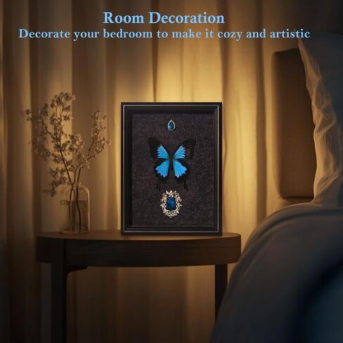 Butterfly Proodfly مؤطرة التحنيط ، 9x11 بوصة زبدة ذبابة عينة لفئة العلوم ، ديكور المنزل جدار الفن ، هدية مثالية لابنة زوجة وصديقة أنثى (أسود وأزرق فينيكس الفراشة) in Saudi Arabia