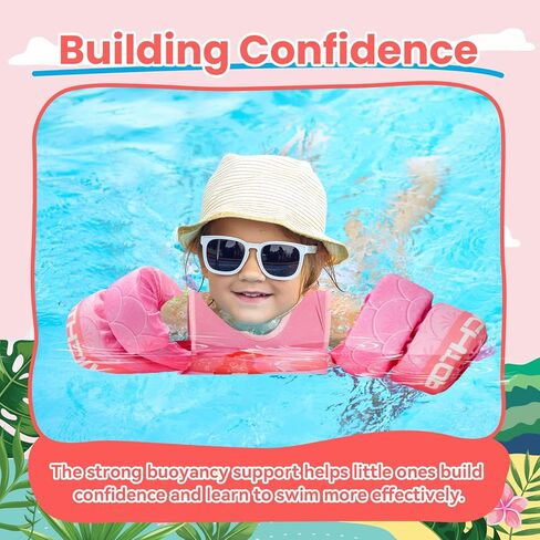 Toddler Puddle Floaties Jumper for 20 30-50 Pounds, Kids Swim Vest Jacket with Adjustable Strap, Beach Sea Pool Toddler Swimming Floaties Jacket for Kids Age 2 3-5 6 7 Years Old in Kuwait