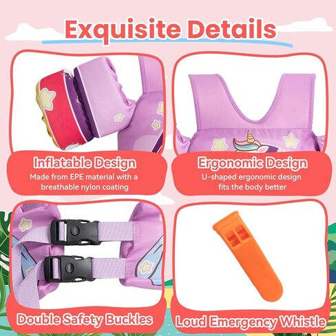 Toddler Puddle Floaties Jumper for 20 30-50 Pounds, Kids Swim Vest Jacket with Adjustable Strap, Beach Sea Pool Toddler Swimming Floaties Jacket for Kids Age 2 3-5 6 7 Years Old in Kuwait