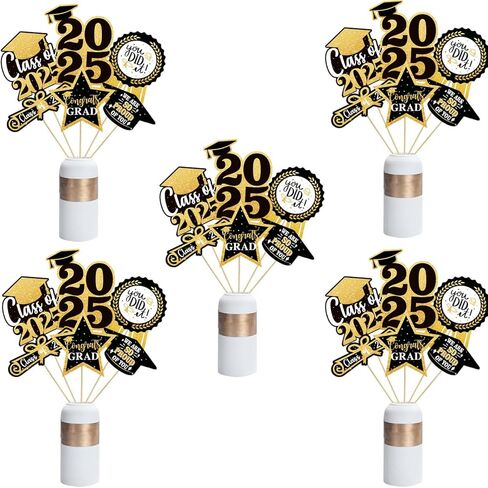 Nialnant 30 PCS فئة زخارف حفل التخرج من 2025 ، 2025 القطع المركزية للتخرج للجداول ، زخارف حفلات الدراسات العليا 2025 ، 2025 لوازم حفلات التخرج ، عصي الديكور الجدول للحزب in Kuwait