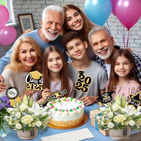 Nialnant 30 PCS فئة زخارف حفل التخرج من 2025 ، 2025 القطع المركزية للتخرج للجداول ، زخارف حفلات الدراسات العليا 2025 ، 2025 لوازم حفلات التخرج ، عصي الديكور الجدول للحزب in Kuwait
