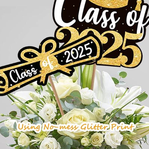 Nialnant 30 PCS فئة زخارف حفل التخرج من 2025 ، 2025 القطع المركزية للتخرج للجداول ، زخارف حفلات الدراسات العليا 2025 ، 2025 لوازم حفلات التخرج ، عصي الديكور الجدول للحزب in Kuwait