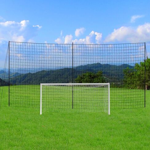 Ball Stop Net System with Wheels Movable Socketed Ball Stop Net Sports Netting Backyard 10FT to 12FT High Backstop Net for Barrier with Post from 10FT to 30FT Wide in Kuwait