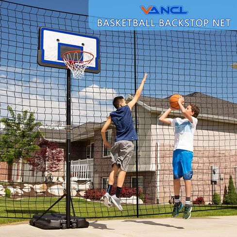 Ball Stop Net System with Wheels Movable Socketed Ball Stop Net Sports Netting Backyard 10FT to 12FT High Backstop Net for Barrier with Post from 10FT to 30FT Wide in Kuwait