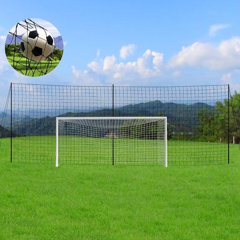 Ball Stop Net System with Wheels Movable Socketed Ball Stop Net Sports Netting Backyard 10FT to 12FT High Backstop Net for Barrier with Post from 10FT to 30FT Wide in Kuwait