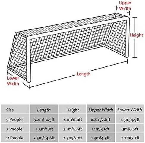Dilwe Soccer Replacement Net, Soccer Goal Nets Thickened Soccer Goal Net for Playground Feild 10 x 7ft / 18 x 7ft / 24 x 8ft(5 People) in Saudi Arabia