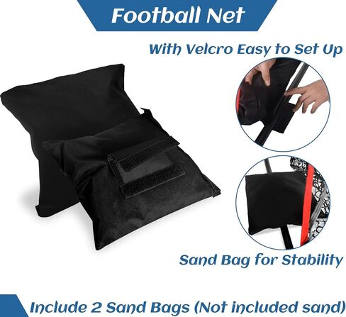 Football Throwing Target Net - Quarterback Training with 3 Pockets Heavy-Duty Fiberglass Poles & Polyester Portable Accuracy Practice for Backyard/Team Drills Youth Players in Kuwait