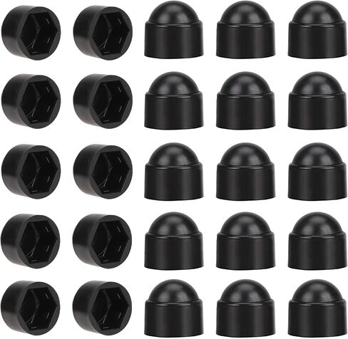 30pcs الترباس Nut Cap M8 × 13 ملم سداسي حماية مسامير غطاء القبة قبة بلاستيكية الترباس (أسود) in Kuwait