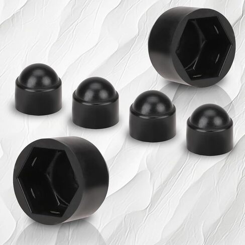 30pcs الترباس Nut Cap M8 × 13 ملم سداسي حماية مسامير غطاء القبة قبة بلاستيكية الترباس (أسود) in Kuwait
