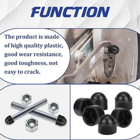 30pcs الترباس Nut Cap M8 × 13 ملم سداسي حماية مسامير غطاء القبة قبة بلاستيكية الترباس (أسود) in Kuwait