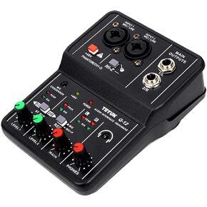 Audio Interface Professional Recording Sound Card 16bit/48kHz Mini USB Audio Interface Sound Card 2-in & 2-Out with 48V Phantom Power USB-B Cable Studio Recording Equipment for Music Recording in Saudi Arabia