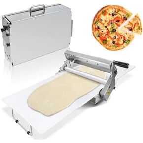 Folding Manual Dough Sheeter for Bakery & Pizza - Adjustable Stainless Steel Rolling Pin 0-25mm Thickness, Ideal for Croissants - Commercial & Home Use, Model 300 in Kuwait