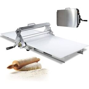 Foldable Dough Sheeter 30/40cm - Stainless Steel Manual Dough Roller with Adjustable Thickness for Bakery Puff Pastry & Cookies, Model 400 - Perfect for Home & Professional Use in Saudi Arabia