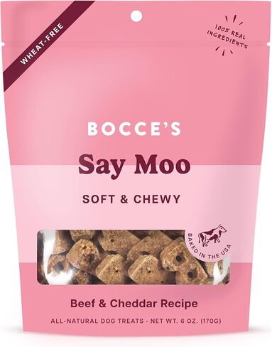 Bocce's Bakery Bac’n Nutty All-Natural Soft & Chewy Dog Treats – PB + Bacon Flavored Wheat-Free Everyday Dog Wellness Cookies – Made with Limited Real Ingredients and Baked in The USA (12 oz Bag) in Kuwait