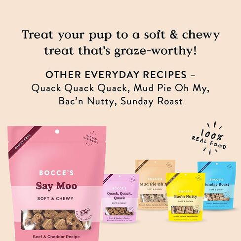 Bocce's Bakery Bac’n Nutty All-Natural Soft & Chewy Dog Treats – PB + Bacon Flavored Wheat-Free Everyday Dog Wellness Cookies – Made with Limited Real Ingredients and Baked in The USA (12 oz Bag) in Kuwait