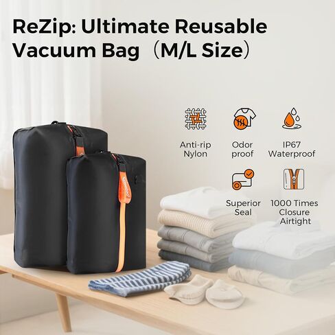 أكياس rezip فراغ لأمتعة سفر أكياس ضغط قابلة لإعادة الاستخدام in Kuwait