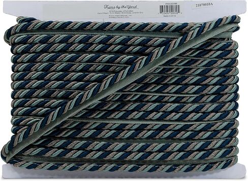 Trims by the Yard Leona 3/8" Twisted Lip Cord Black/White | (10 Yard Cut) Trim in Saudi Arabia